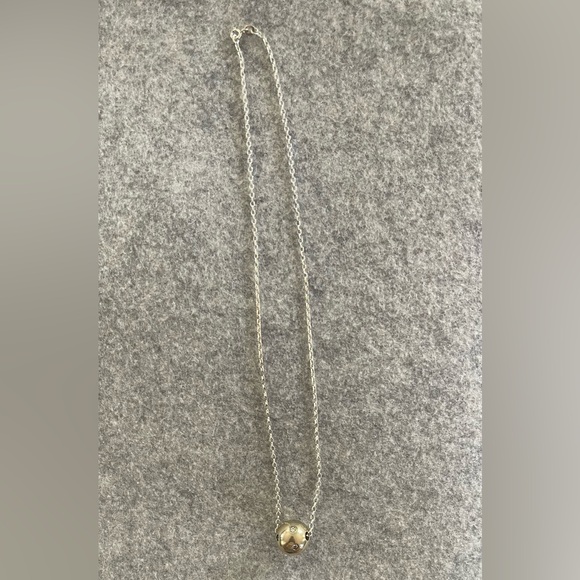 Jewelry - Sterling Silver Necklace w/ Gold-plated Bead 18”